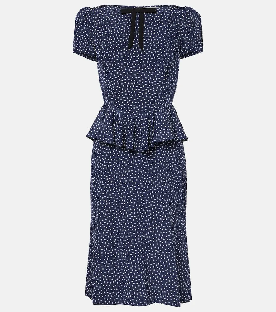 Alessandra Rich Polka-dot silk midi dress