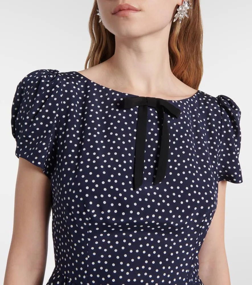Alessandra Rich Polka-dot silk midi dress