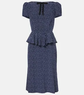 Alessandra Rich Polka-dot silk midi dress