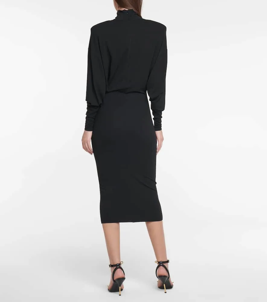 Alexandre Vauthier Turtleneck stretch-jersey midi dress