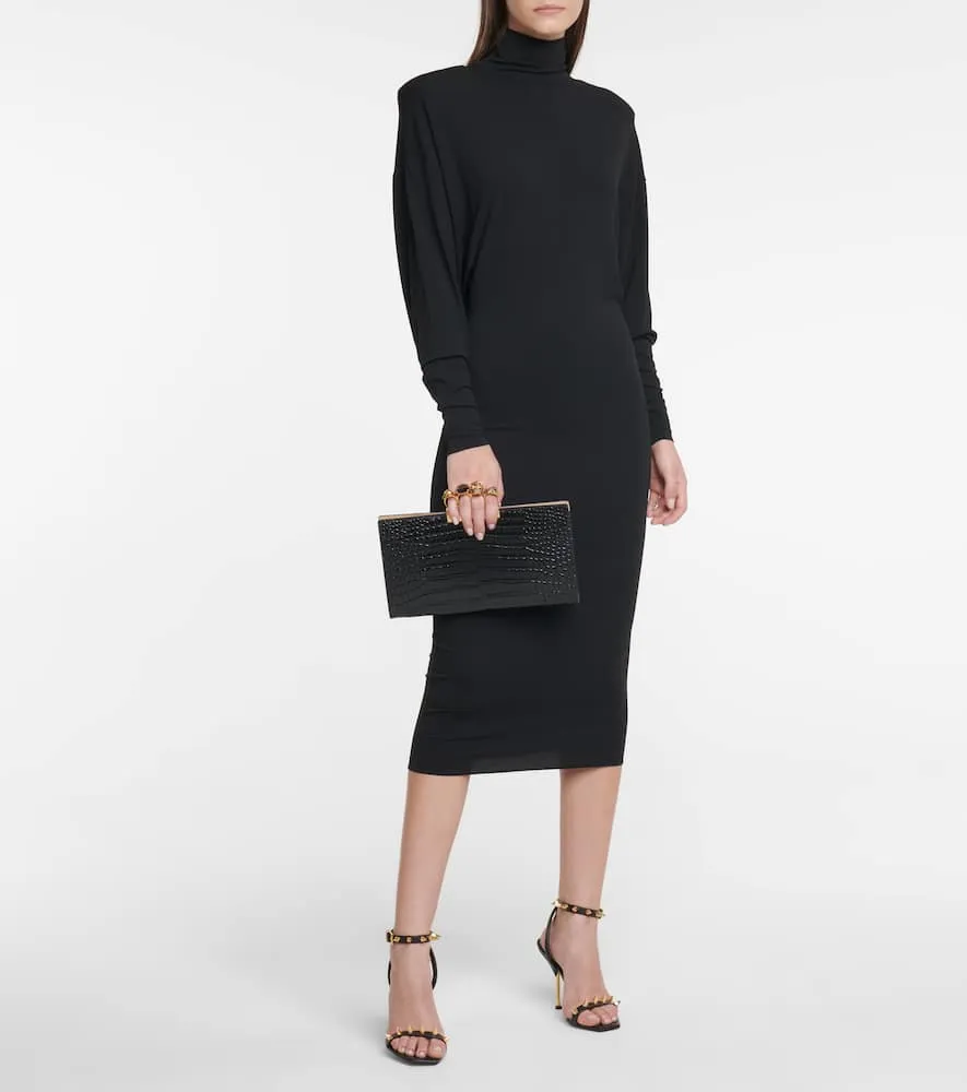 Alexandre Vauthier Turtleneck stretch-jersey midi dress