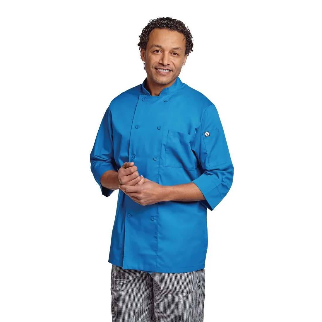 B178-M Chef Works Unisex Chefs Jacket Blue M