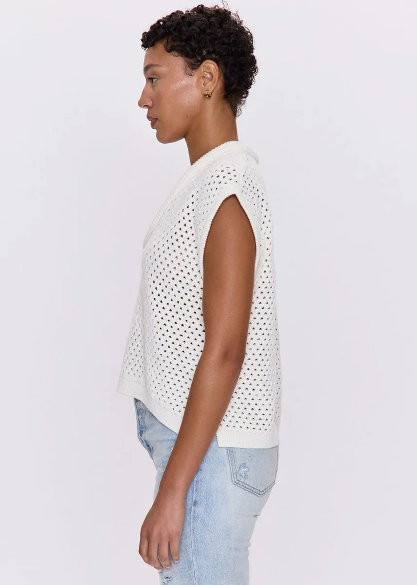 Beck Open Knit Cropped Sweater - Le Blanc