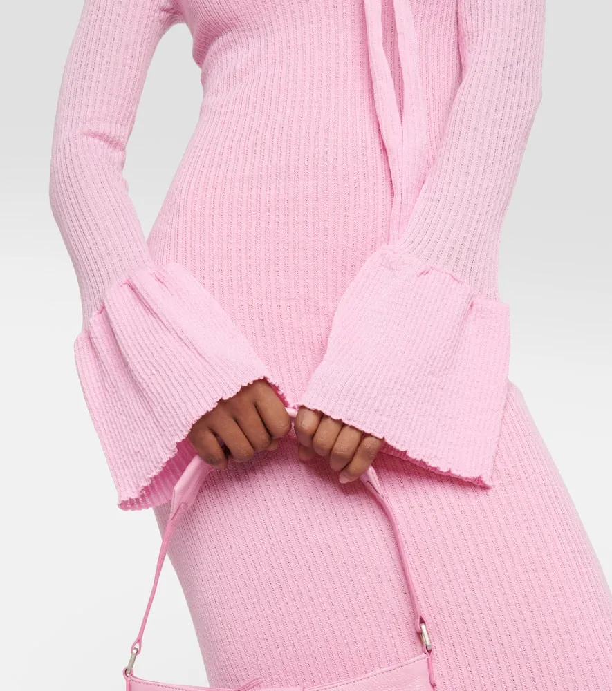 Blumarine Ruffled wool midi dress