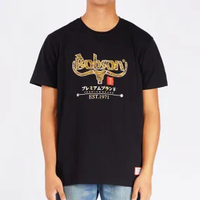 Bobson Japanese Men's Basic Tees for Men Missed Lycra Fabric Trendy Fashion High Quality Apparel Comfortable Casual Top for Men Slim Fit 111486 (Black)