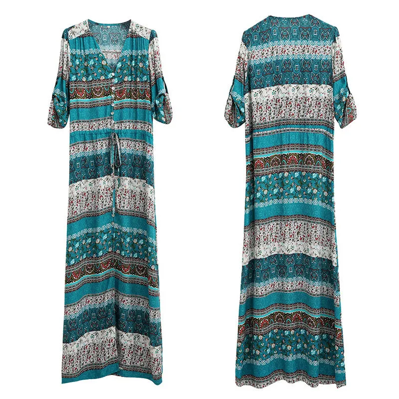 Boho Chic Floral Print Dress