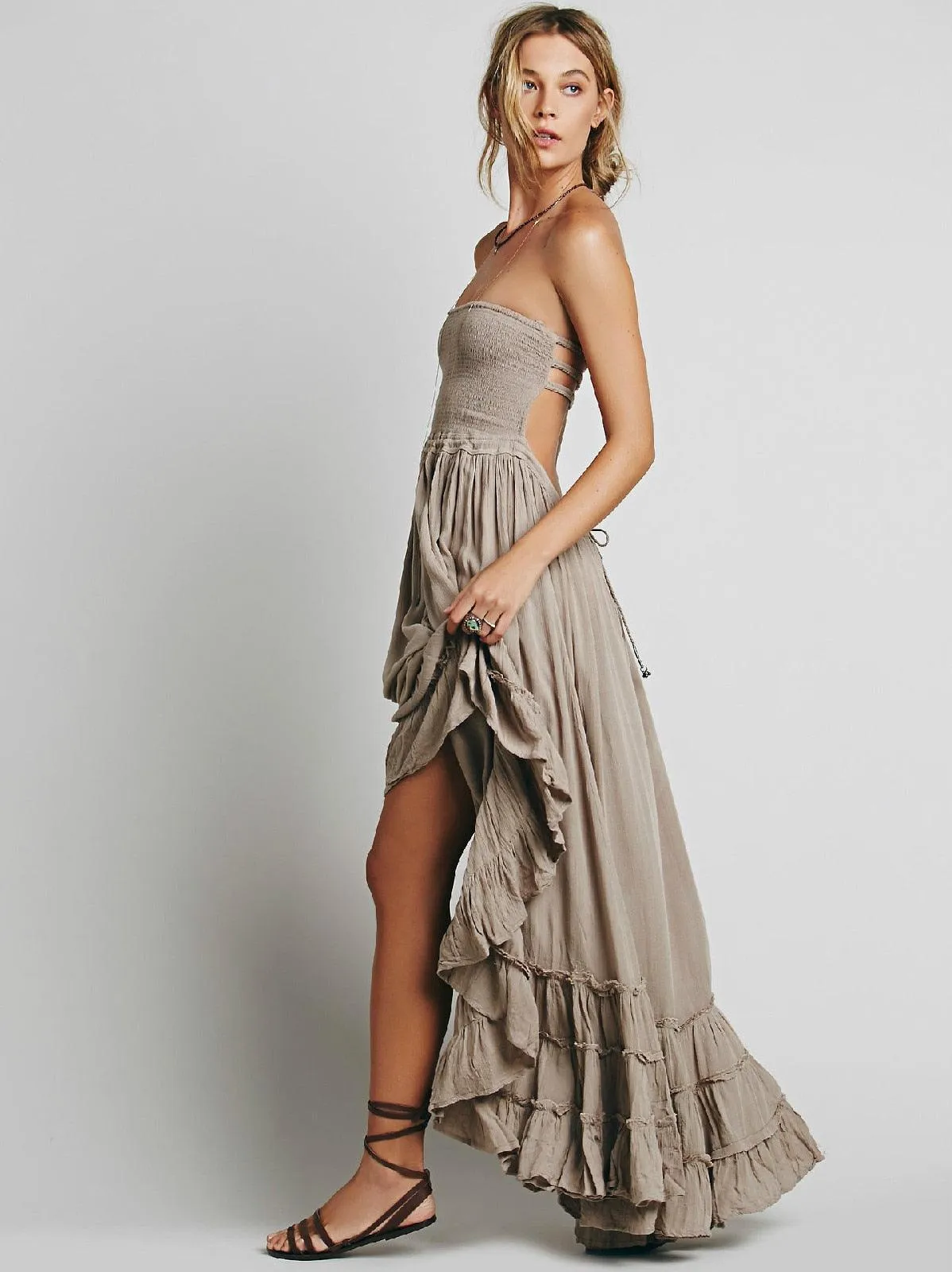 Boho Chic Long Backless Maxi Dress