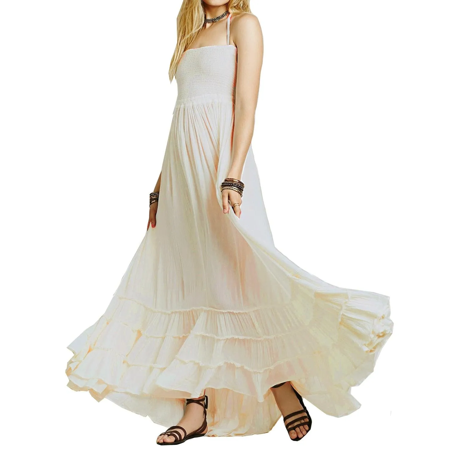 Boho Chic Long Backless Maxi Dress