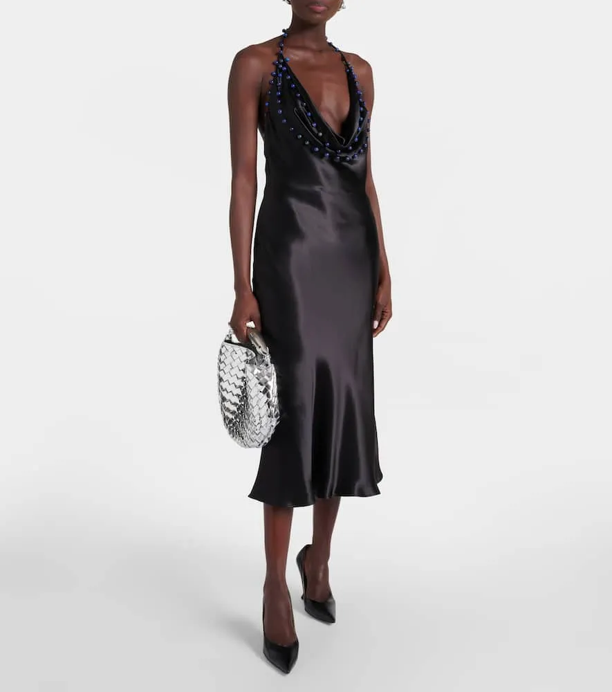 Bottega Veneta Beaded satin midi dress