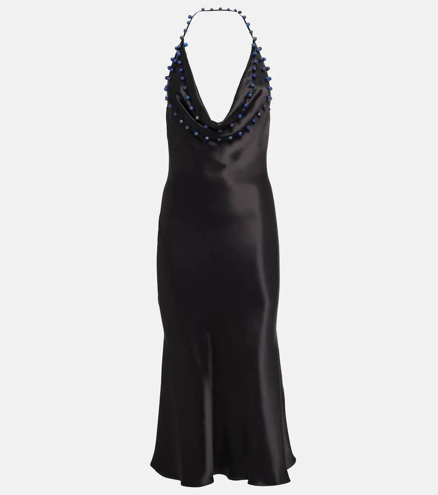Bottega Veneta Beaded satin midi dress