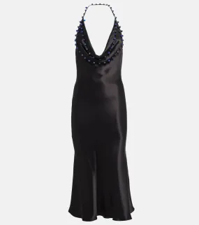 Bottega Veneta Beaded satin midi dress