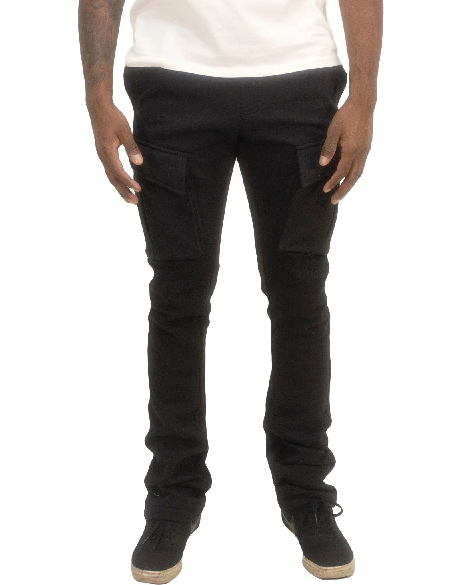 Cargo Fleece Stacked Pants – Warm Streetwear Joggers with Deep Pockets