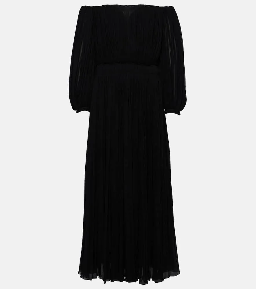 Chloe Off-shoulder virgin wool midi dress