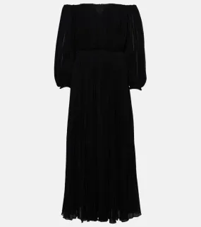 Chloe Off-shoulder virgin wool midi dress