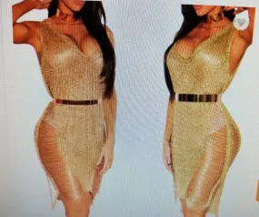 Comfortable Gold Night/Beach Dress