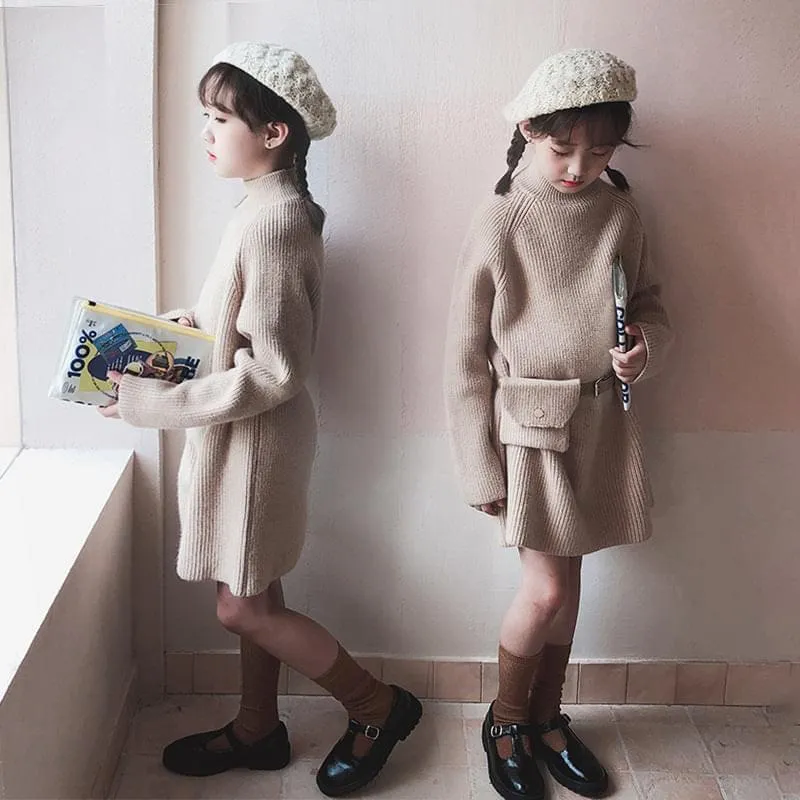 Comfortable Woolen Mid Length Dress - GlamzLife