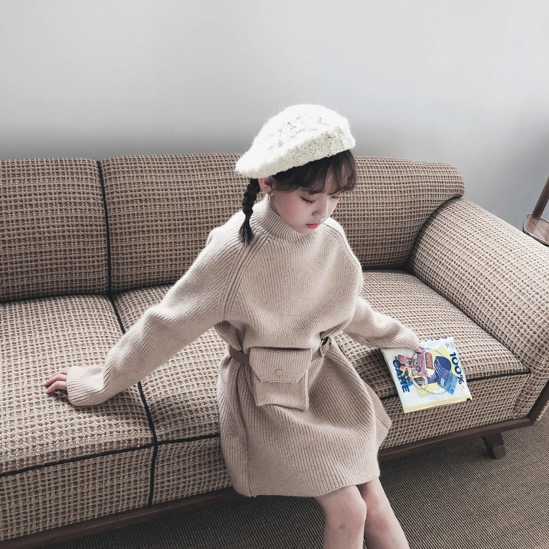 Comfortable Woolen Mid Length Dress - GlamzLife
