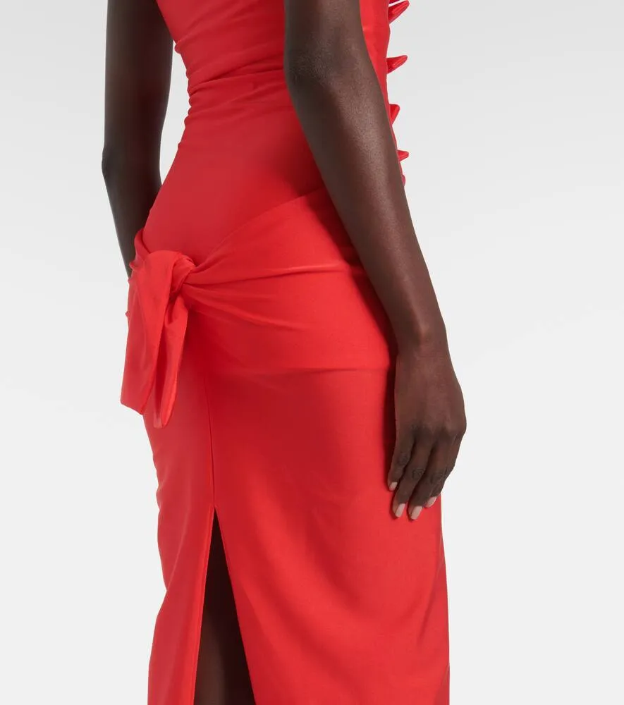 Coperni Gala tie-front jersey midi dress