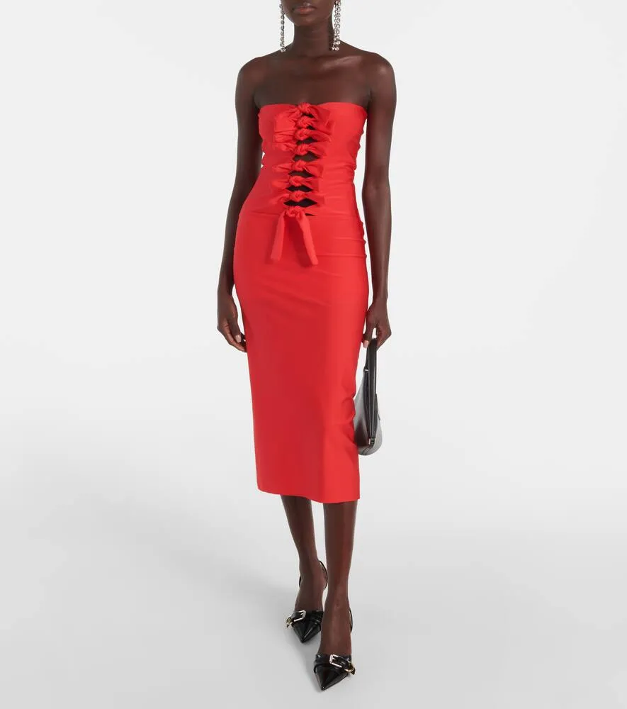 Coperni Gala tie-front jersey midi dress