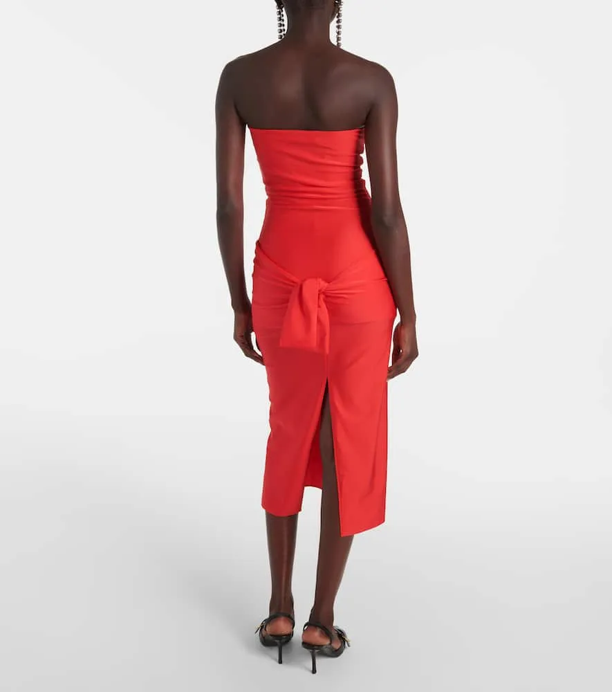 Coperni Gala tie-front jersey midi dress
