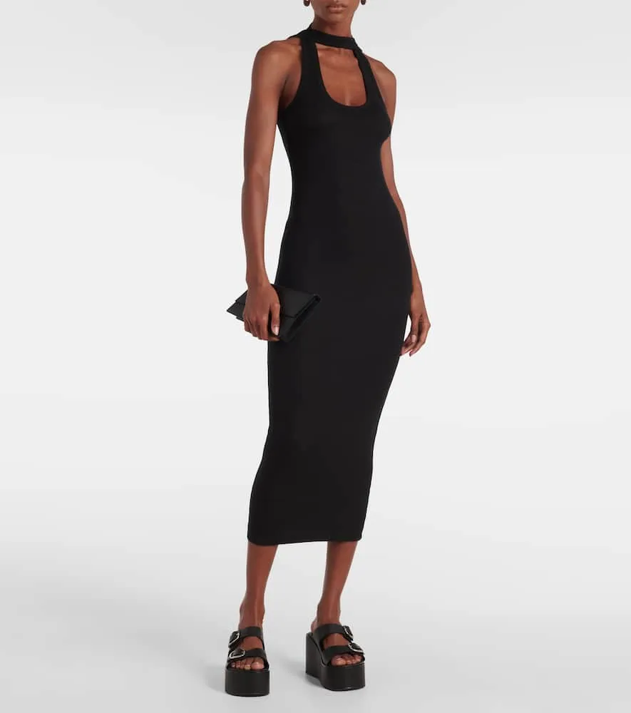 Coperni Ribbed-knit cutout maxi dress