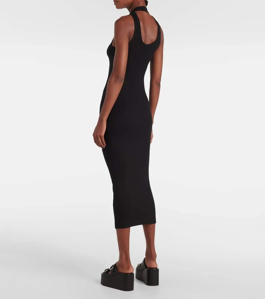 Coperni Ribbed-knit cutout maxi dress