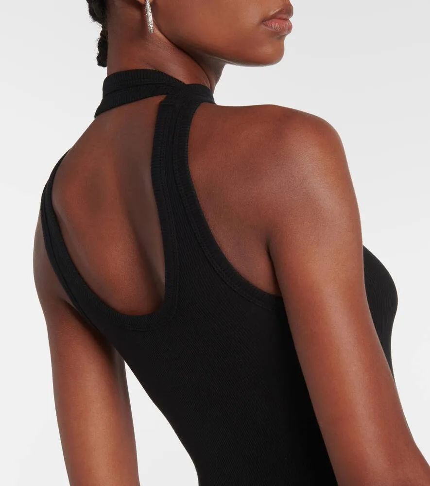 Coperni Ribbed-knit cutout maxi dress