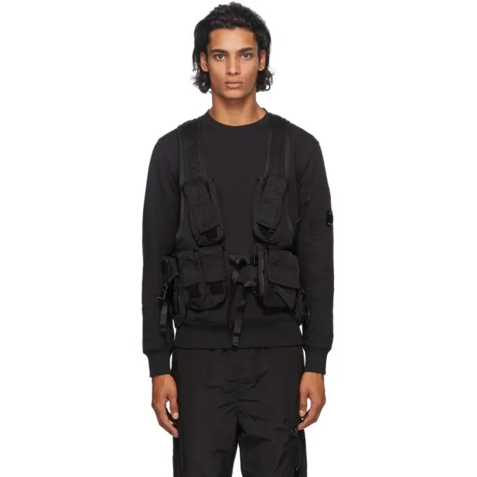 C.P. Company Black Backpack Utility Vest