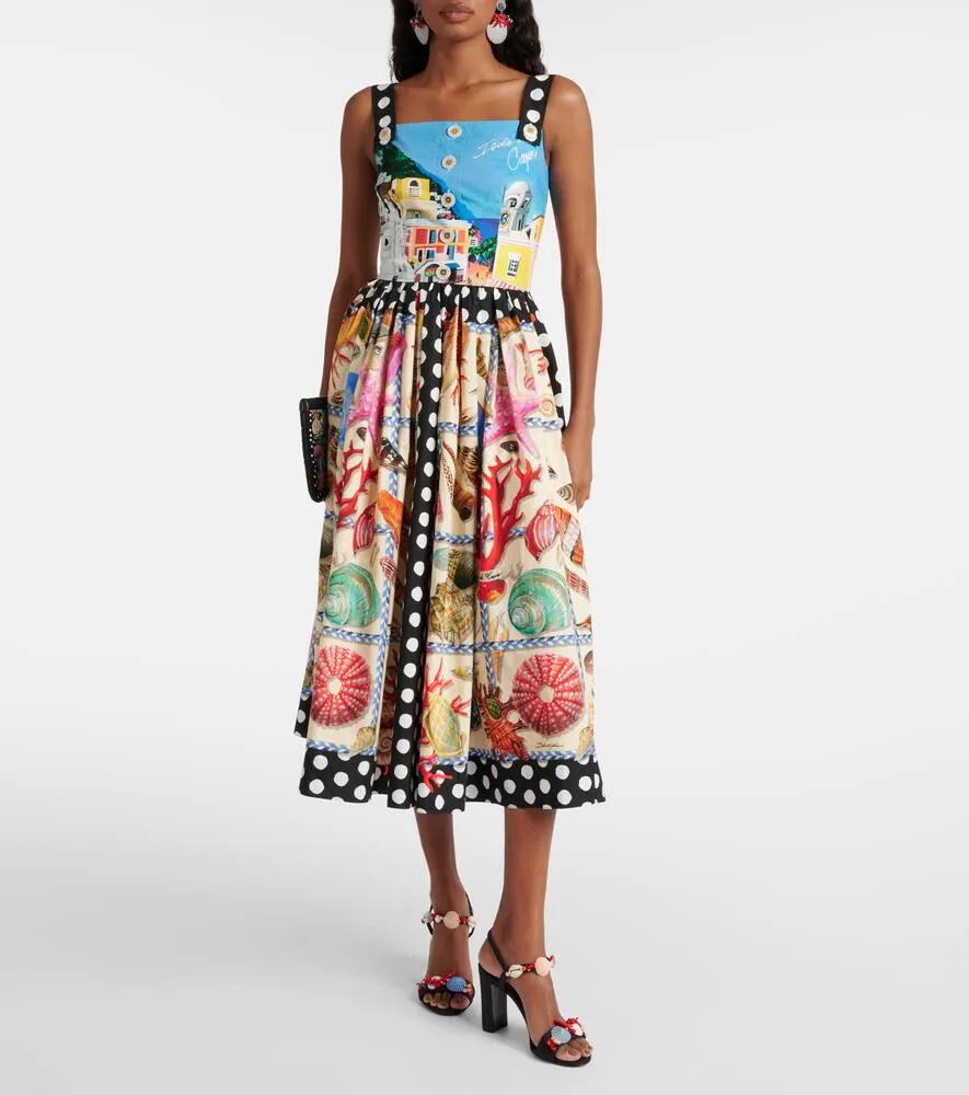 Dolce&Gabbana Capri printed cotton midi dress