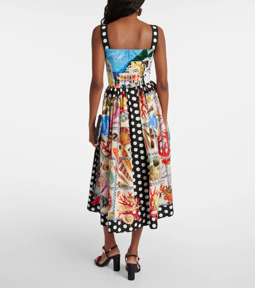 Dolce&Gabbana Capri printed cotton midi dress