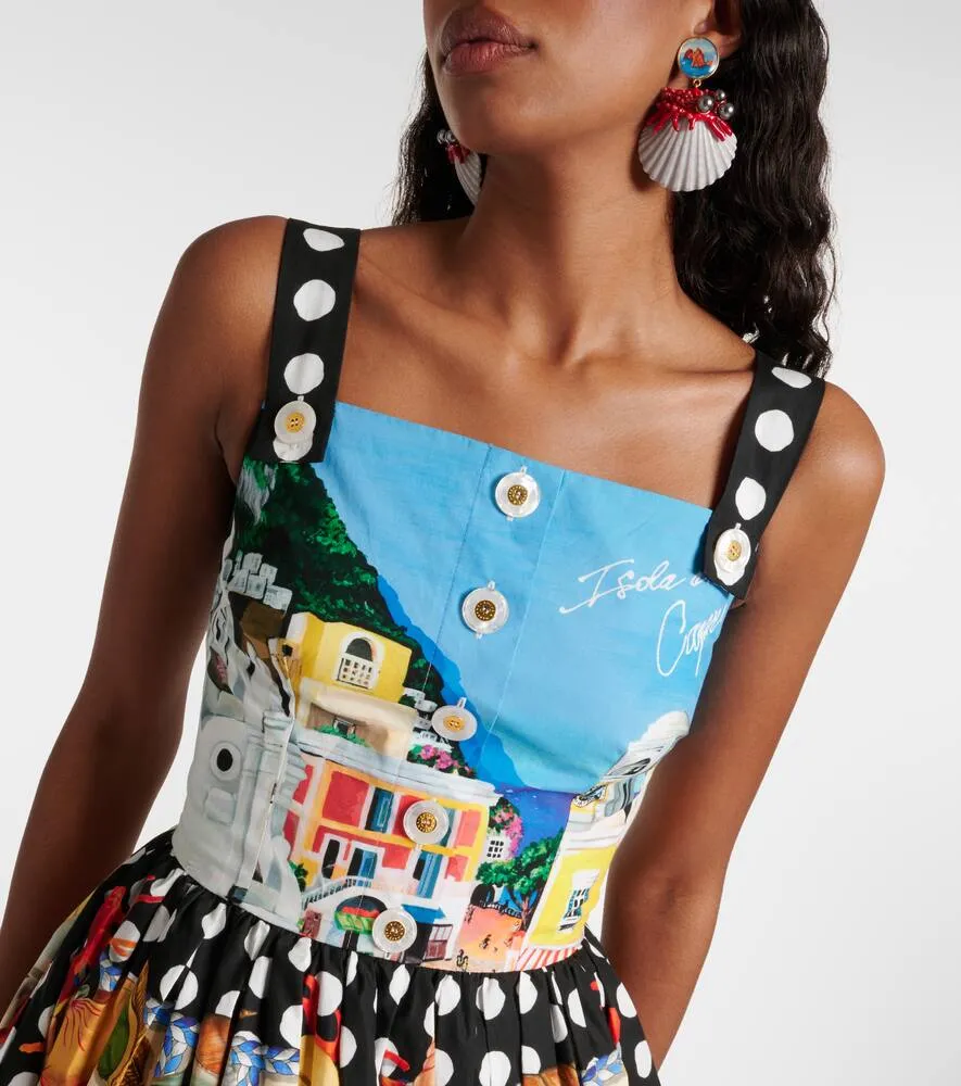Dolce&Gabbana Capri printed cotton midi dress