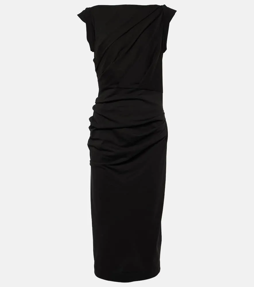 Dries Van Noten Draped cotton jersey midi dress