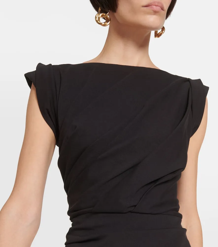 Dries Van Noten Draped cotton jersey midi dress