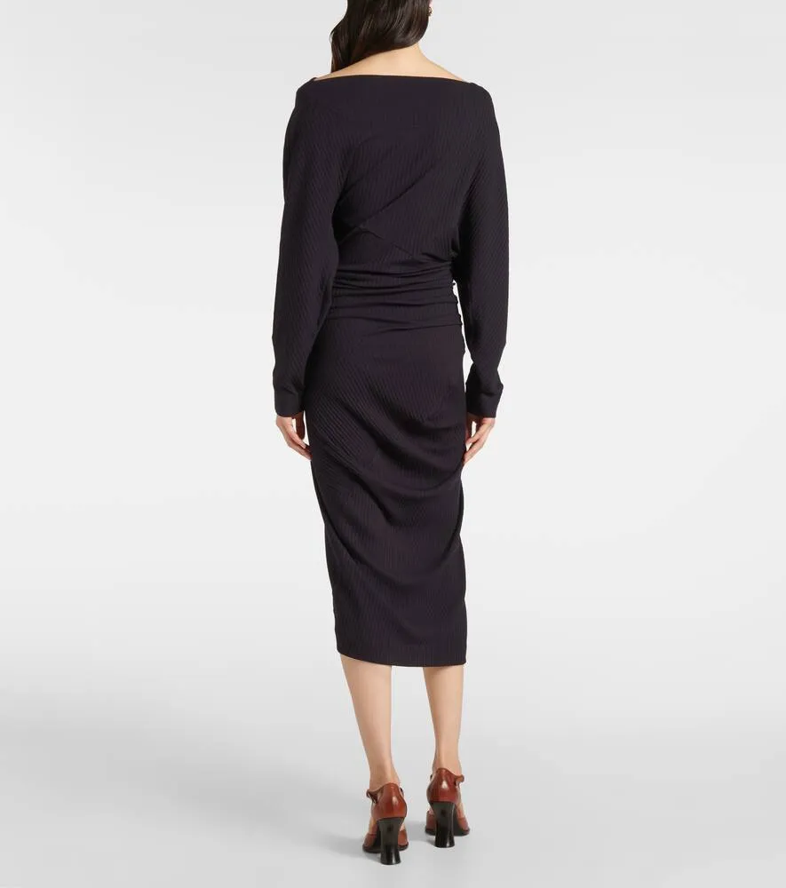 Dries Van Noten Draped jersey midi dress
