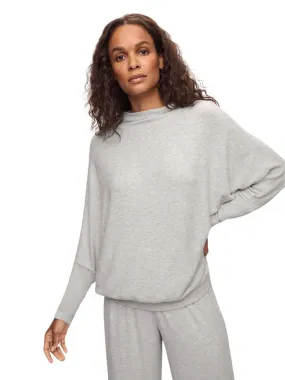 Eberjey Cozy Time Mockneck Pullover - Lt. Heather Grey