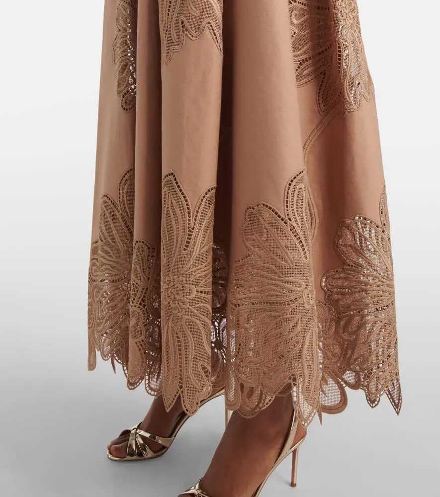 Elie Saab Embroidered gabardine midi dress