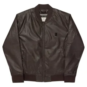 Faux Leather Bomber Jacket