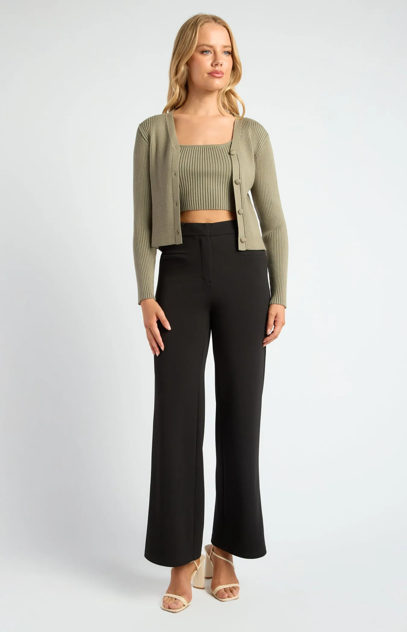 Ghislaine Bell Bottom Pants - Black