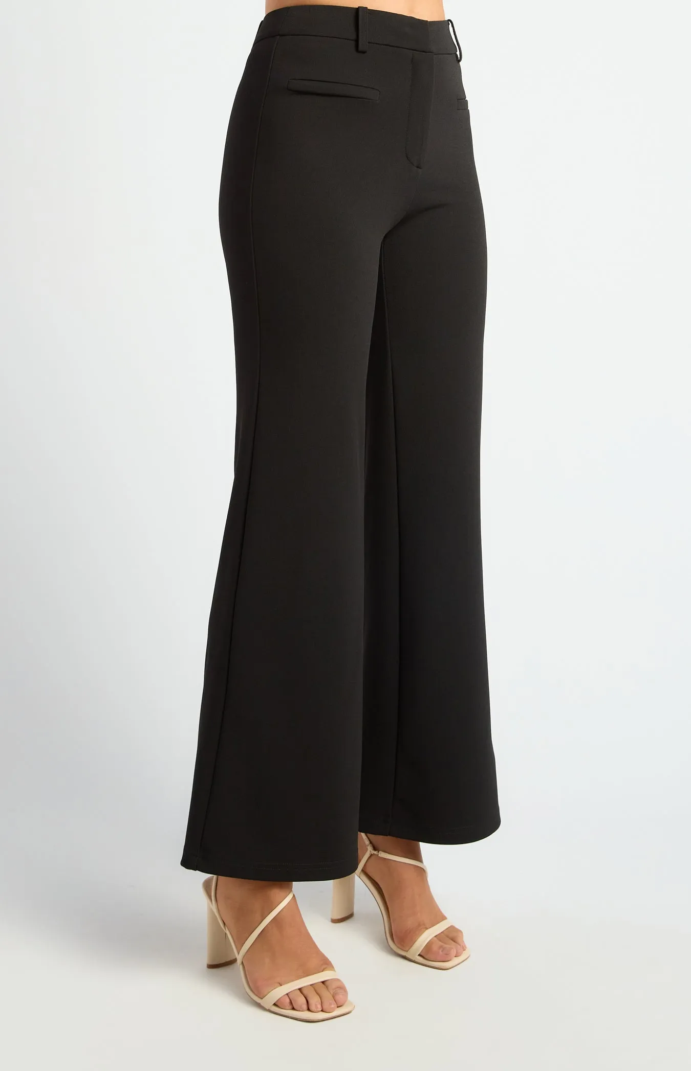 Ghislaine Bell Bottom Pants - Black
