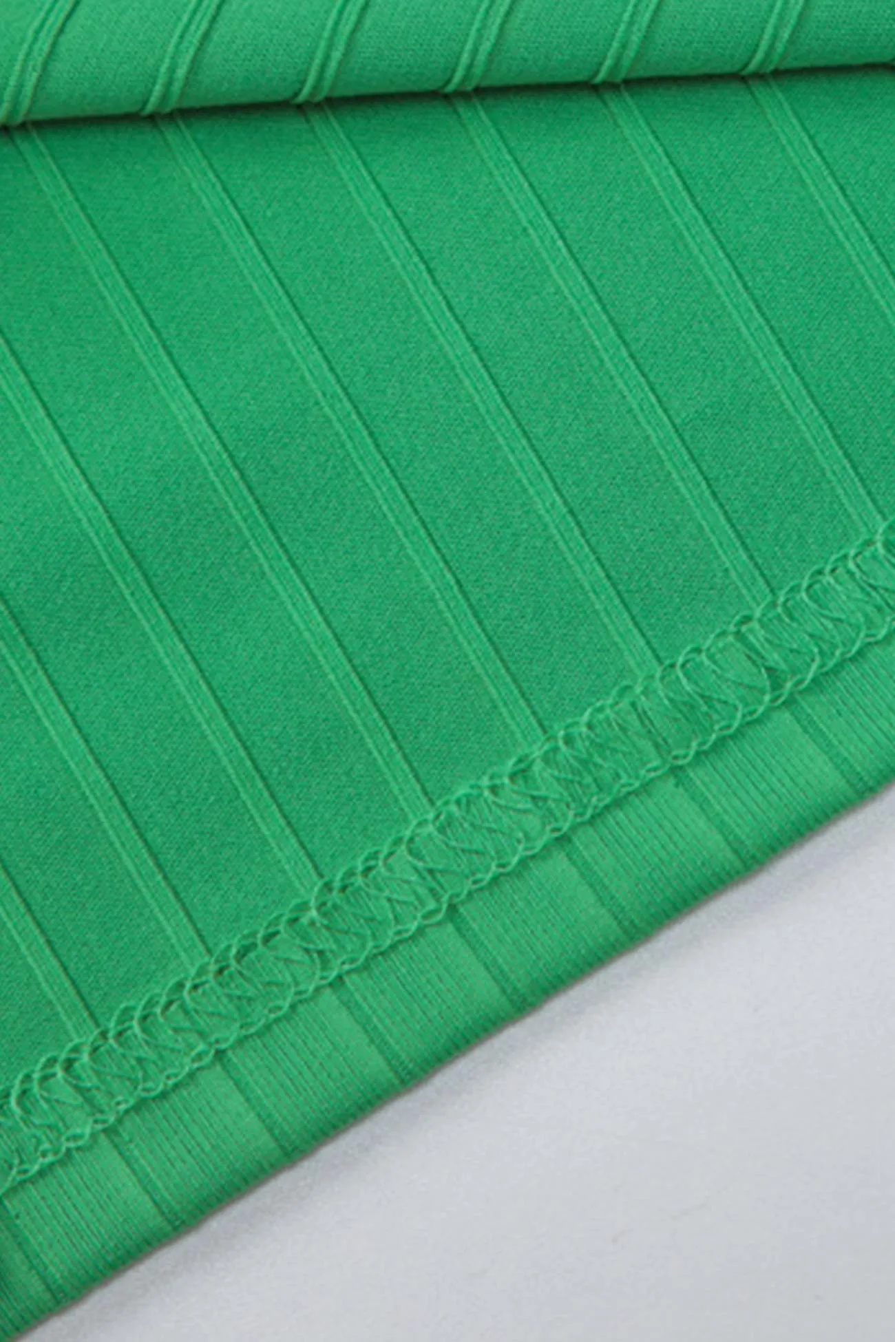 Green Double Shoulder Strap Cutout Slit Dress