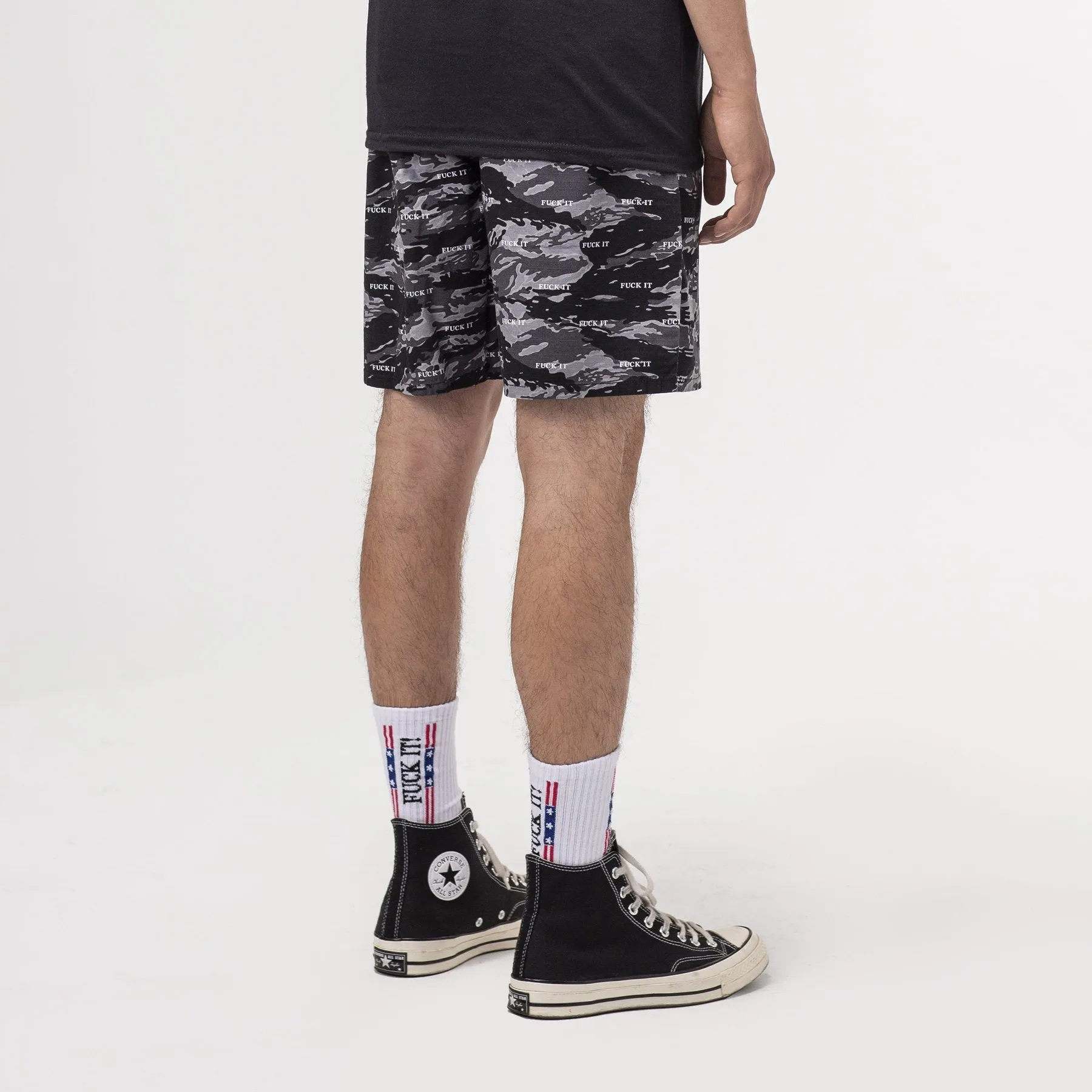 HUF FUCK IT TIGER CAMO EASY SHORT // BLACK