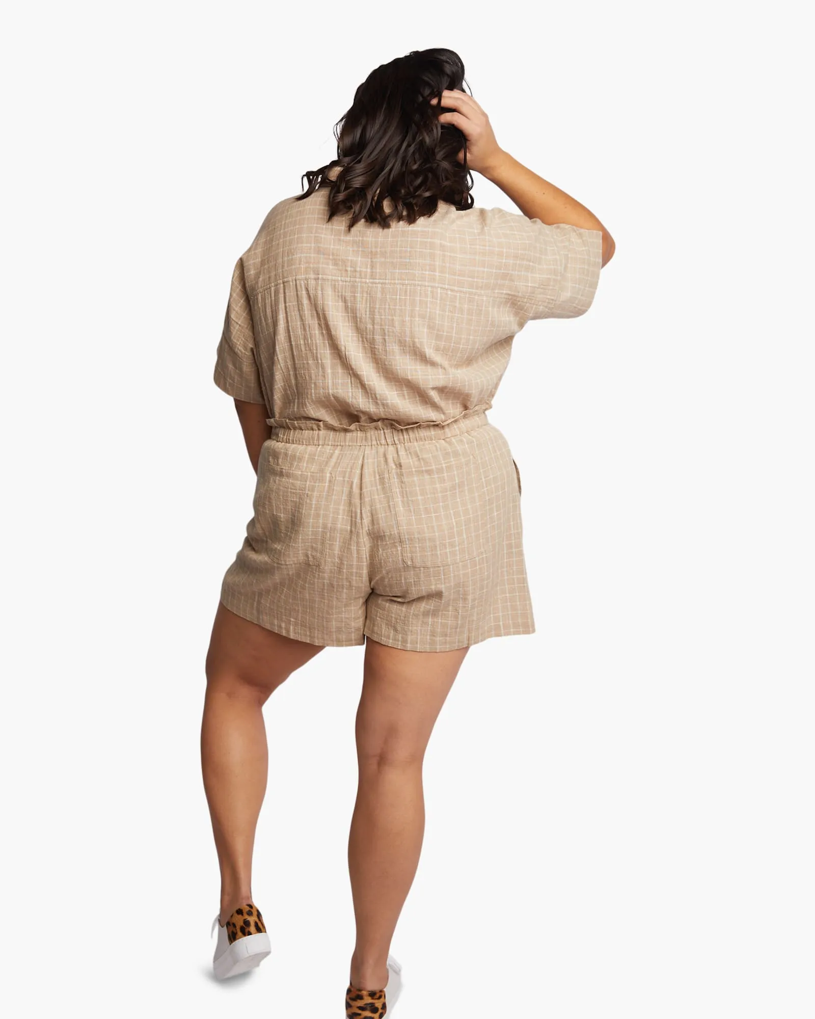 Jordan Easy Short | Tan Grid