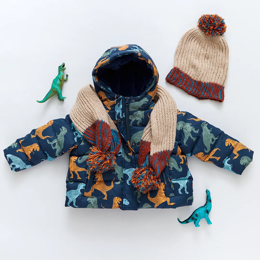 Kids Pete Puffer -Navy T-Rex