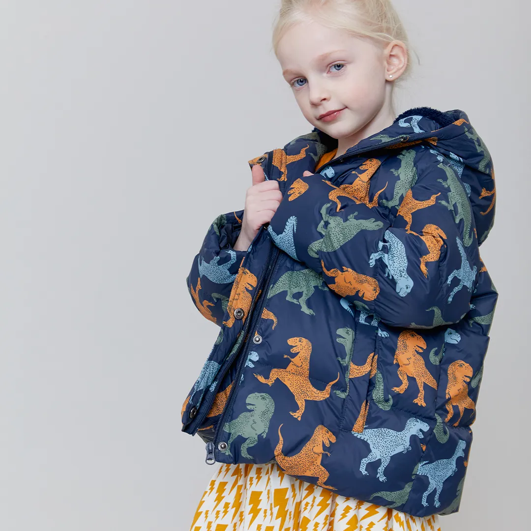Kids Pete Puffer -Navy T-Rex