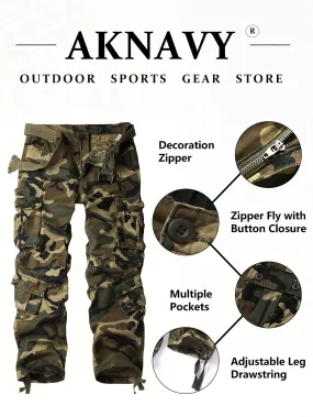 Men's Camouflage High-Performance Multi-functional Cotton Cargo Pants For Hiking Camping And Outdoor Working
