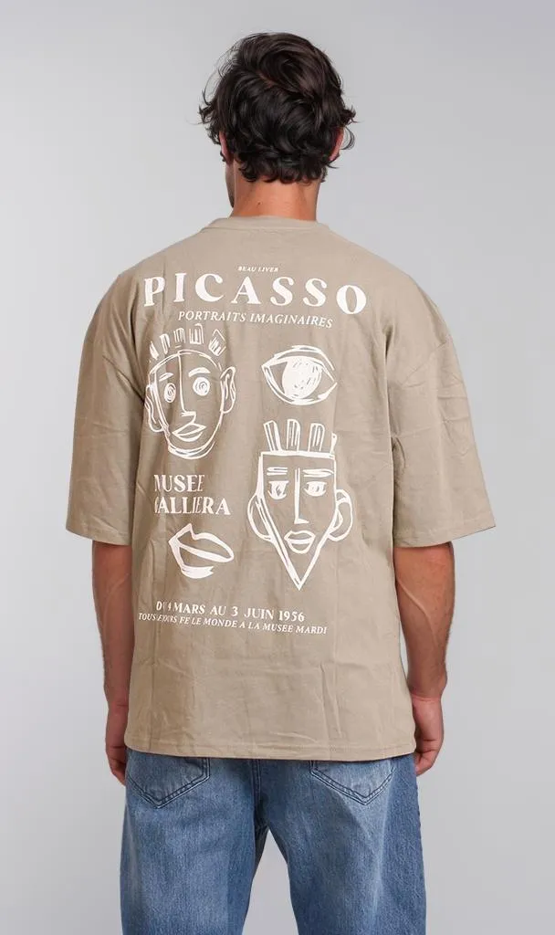 R207691 -Picasso Graphic T-Shirt - Beige