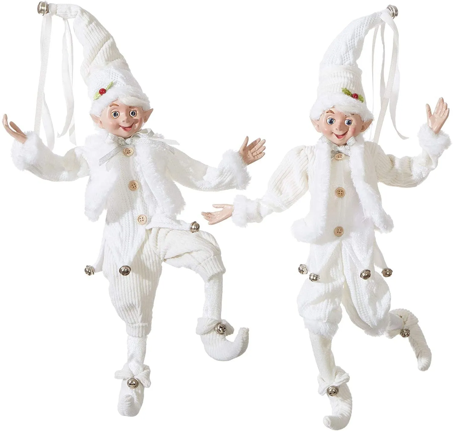 RAZ Imports Elves <br> Cozy Christmas <br> 16" Cream Posable Elf <br>(2 Assorted)
