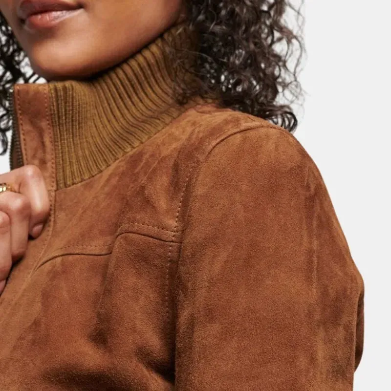 Women's Classic cropped suede Jacket By TJS