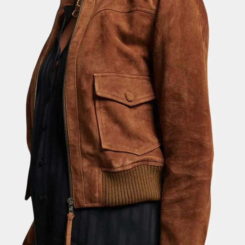 Women's Classic cropped suede Jacket By TJS