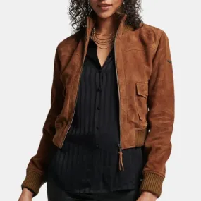 Women's Classic cropped suede Jacket By TJS